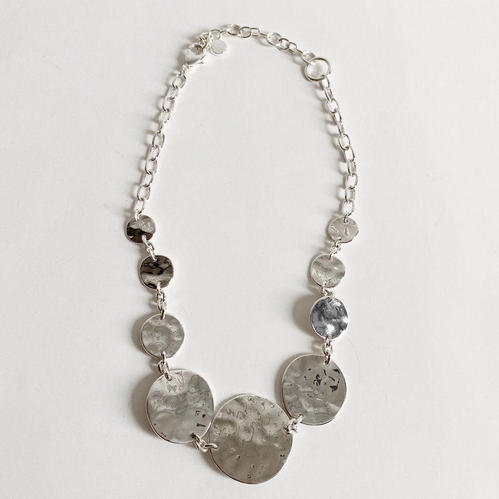 Vera Bradley Hammered Necklace in Silver
